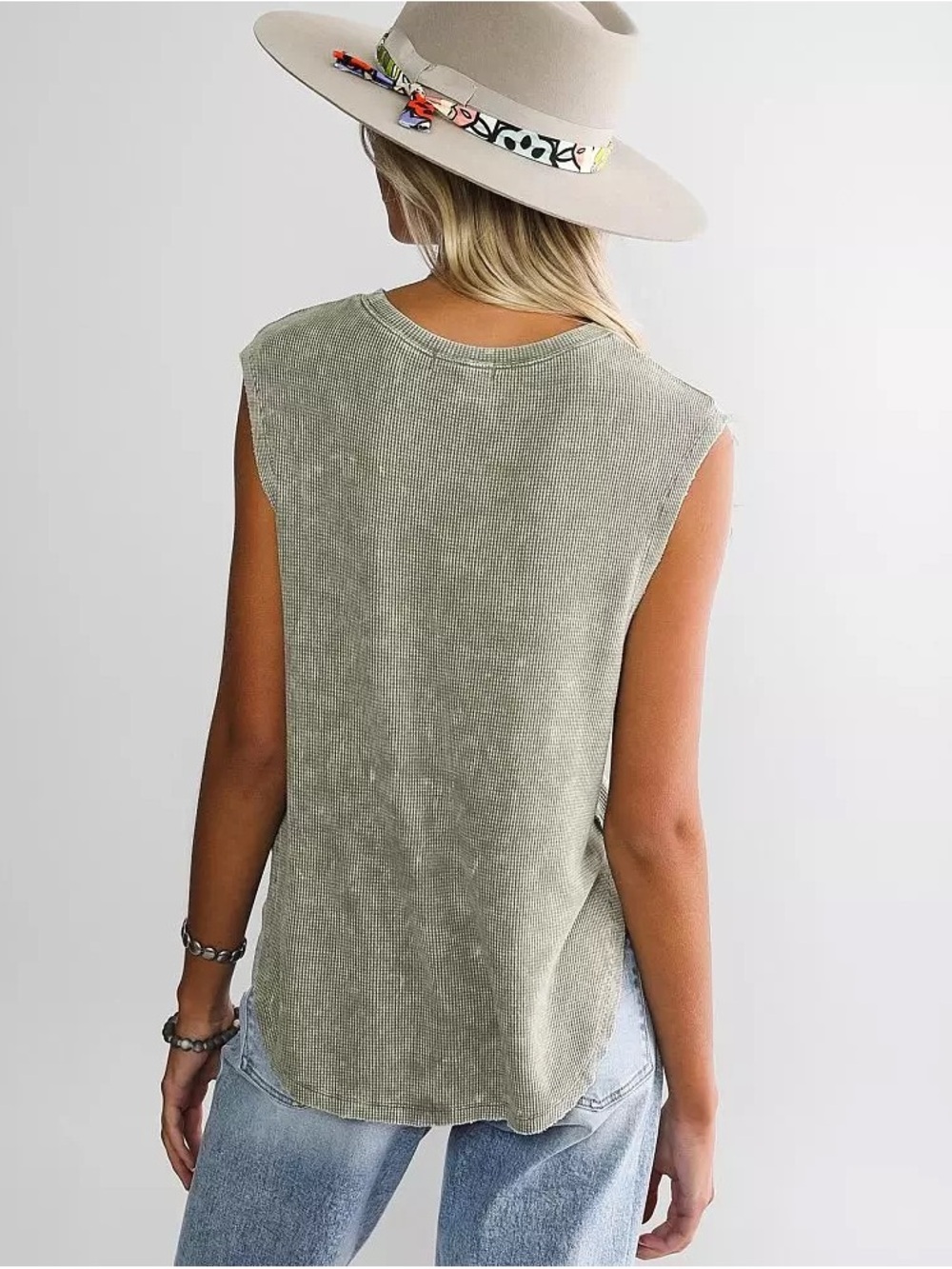 NWT Gilded Intent Waffle Knit Muscle Tank Top - Picture 2 of 4